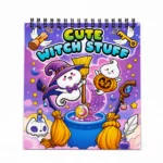 كتاب تلوين ماندلا كوزي Cozy للأطفال – Cute Witch Stuff – تلوين مع ورقة حماية 50 صفحة