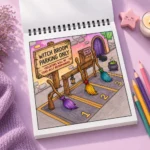 كتاب تلوين ماندلا كوزي Cozy للأطفال – Cute Witch Stuff – تلوين مع ورقة حماية 50 صفحة - الصورة 5