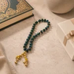 ⁦سبحة كريستال 33 خرزة بفواصل ذهبية – سبحة إسلامية لامعة متعددة الألوان للأذكار والهدايا⁩ - الصورة ⁦4⁩