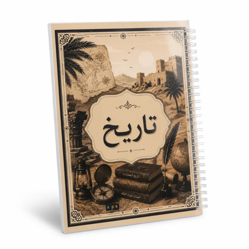 نوت بوك تاريخ A4 سلك 100 ورقة مسطرة بغلاف بتصميم تاريخي