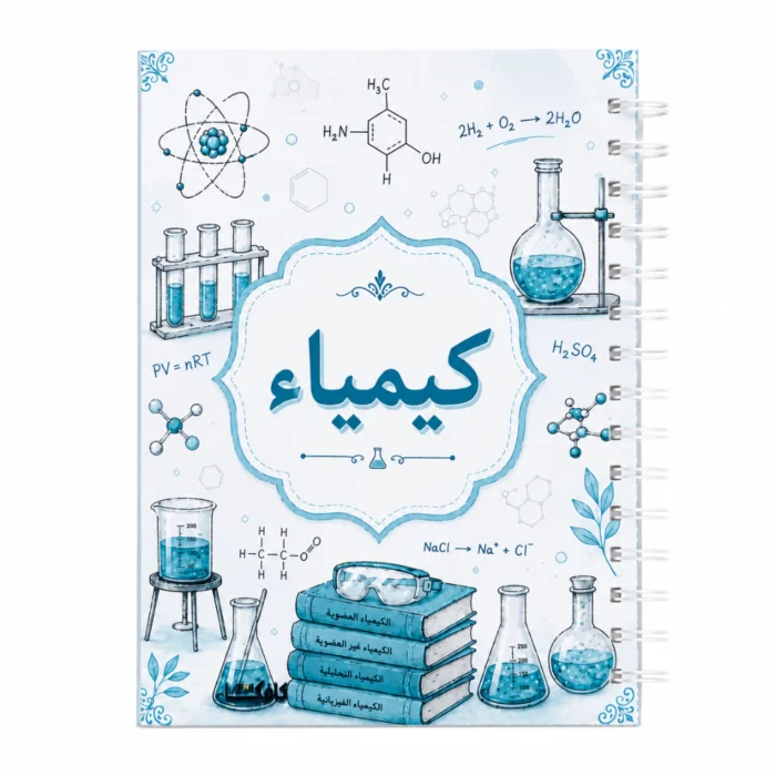 نوت بوك كيمياء Chemistry A5 هارد كفر سلك 100 ورقة مسطرة بتصميم علمي