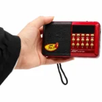 راديو ديجيتال محمول 8 وظائف يدعم الفلاش ميموري وبطاقة الذاكرة USB/TF وFM بشاشة LED وبطارية قابلة للشحن – مقاس 11.5×7×2 سم - الصورة 4