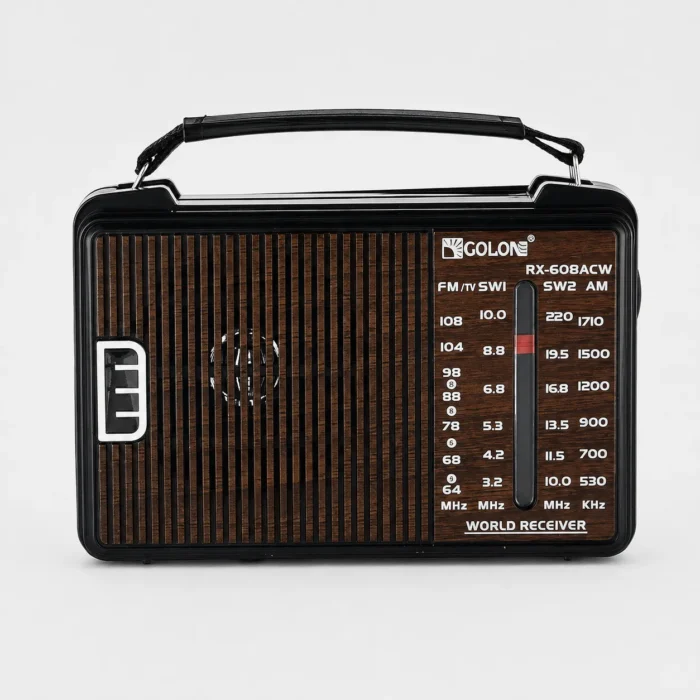 راديو GOLON RX-608ACW محمول 4 موجات FM / AM / SW1 / SW2 بهوائي ومقبض حمل