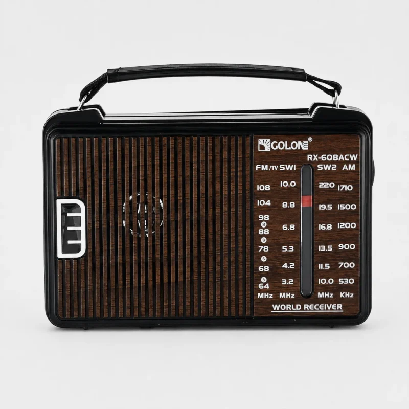 راديو GOLON RX-608ACW محمول 4 موجات FM / AM / SW1 / SW2 بهوائي ومقبض حمل