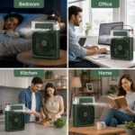 مروحة رذاذ مياه محمولة زيتي بـ 5 فتحات رذاذ و3 سرعات – إضاءة LED وشحن USB Type-C وبطارية قابلة للشحن ومقبض للحمل - الصورة 8