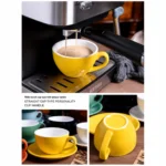 ⁦فنجان بورسلين أصفر مع طبق - الأبعاد 10*8*6 سم⁩ - الصورة ⁦3⁩