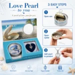 هدية اللؤلؤة المفاجأة Love Pearl تركواز بتصميم البحر 18×10 سم – محارة حقيقية مع سلسلة وقلادة - الصورة 5