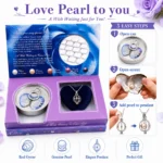 ⁦هدية اللؤلؤة المفاجأة Love Pearl موف 18×10 سم بتصميم رومانسي – محارة حقيقية مع قلادة وسلسلة⁩ - الصورة ⁦6⁩