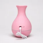 فواحة عطر كهربائية بينك من البلاستيك USB بتصميم فازة أنيق – فواحة رذاذ للمنزل والمكتب ارتفاع 15 سم - الصورة 2