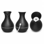 ⁦فواحة عطر كهربائية سوداء من البلاستيك USB بتصميم فازة أنيق – فواحة رذاذ للمنزل والمكتب ارتفاع 15 سم⁩ - الصورة ⁦3⁩