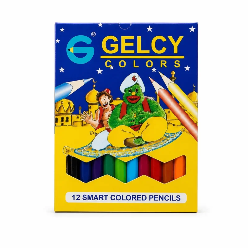 أقلام تلوين GELCY 12 لون خشبية للرسم والتلوين والمدرسة
