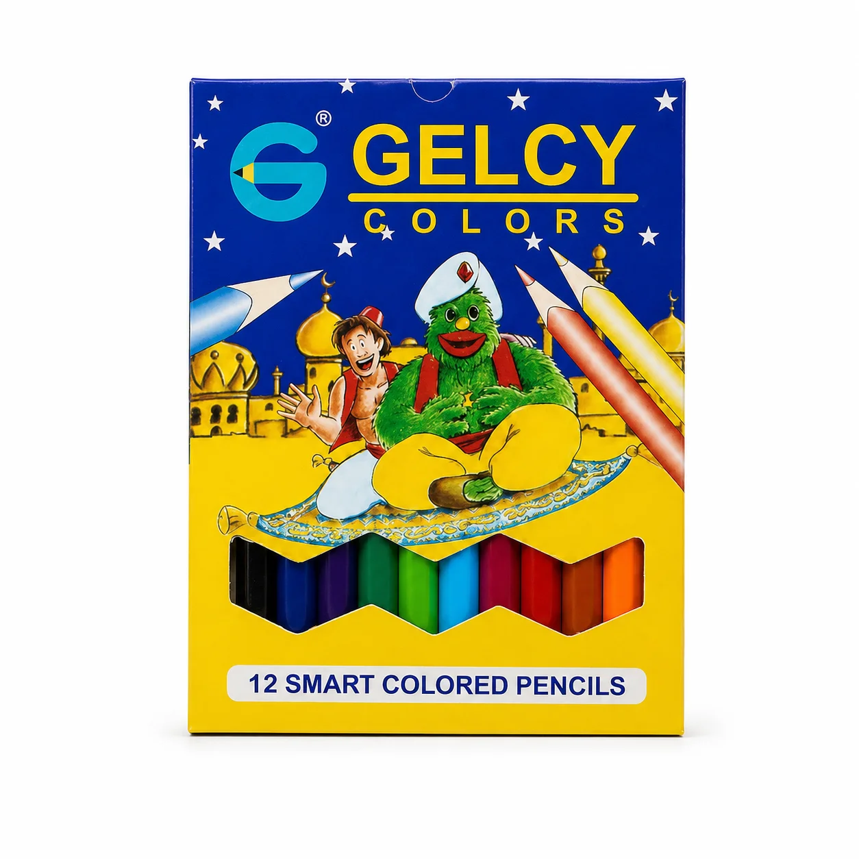 6223001416050-1 أقلام تلوين GELCY 12 لون خشبية للرسم والتلوين والمدرسة