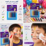⁦ألوان رسم على الوجه للأطفال 6 ألوان Face Paint Sticks Push-Up سهلة الاستخدام والإزالة أساس مائي Non-Toxic⁩ - الصورة ⁦3⁩