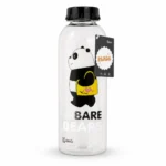 زجاجة مياه شفافة 700 مل بتصميم We Bare Bears باندا وغطاء لولبي أسود للاستخدام اليومي