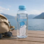 ⁦زجاجة مياه شفافة 700 مل بتصميم We Bare Bears وغطاء بيبي بلو للاستخدام اليومي⁩ - الصورة ⁦5⁩