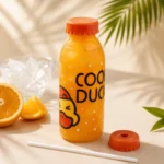 زجاجة مياه أطفال 500 مل بتصميم COOL DUCK برتقالي مع غطاء للشفاطة وشفاطة مرفقة - الصورة 4