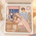 ⁦كتاب تلوين Love Moments كيوت 50 صفحة بسلك مع ورقة كوشيه حماية – رسومات سهلة ومتنوعة للتلوين والاسترخاء⁩ - الصورة ⁦3⁩