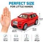 ⁦سيارة لعبة SUV حمراء فاخرة بأبواب وشنطة قابلة للفتح – مقاس 15 × 6.5 × 5.5 سم⁩ - الصورة ⁦4⁩