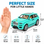 ⁦سيارة لعبة SUV تركواز  فاخرة بأبواب وشنطة قابلة للفتح – مقاس 15 × 6.5 × 5.5 سم⁩ - الصورة ⁦4⁩