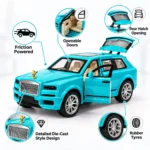 ⁦سيارة لعبة SUV تركواز  فاخرة بأبواب وشنطة قابلة للفتح – مقاس 15 × 6.5 × 5.5 سم⁩ - الصورة ⁦2⁩