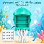 ⁦لعبة أخطبوط راقص للأطفال تركواز بالموسيقى والإضاءة – تعمل بـ 3 بطاريات AA⁩ - الصورة ⁦4⁩