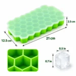 قالب ثلج سيليكون أخضر فاتح بغطاء – تصميم سداسي – الابعاد 21 × 12.5 × 2.5 سم - الصورة 6