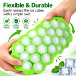 قالب ثلج سيليكون أخضر فاتح بغطاء – تصميم سداسي – الابعاد 21 × 12.5 × 2.5 سم - الصورة 7