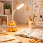أباجورة مكتب أطفال فضائية أورانج LED برقبة مرنة – تصميم بطوط كيوت بطول 26 سم - الصورة 2