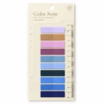 فواصل صفحات لاصقة Color Note عدد 10 ألوان باستيل وأزرق مع مسطرة جانبية لتنظيم الكتب والمذاكرة