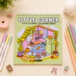 كتاب تلوين Little Corner برسومات كيوت وتصميمات Cozy – سلك علوي - 50 صفحه متنوعة للتلوين والاسترخاء
