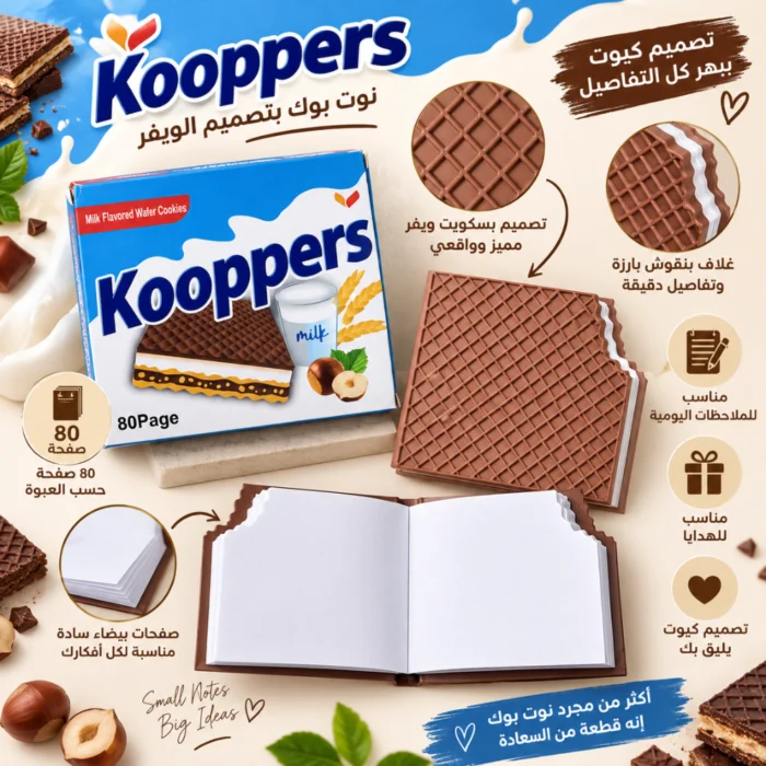 نوت بوك ويفر بالشوكولاتة Kooppers بتصميم بسكويت مقضوم