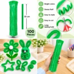 ⁦بايت كلينر مط أخضر للأعمال اليدوية والأشغال الفنية DIY – عبوة 100 قطعة بطول 30 سم⁩ - الصورة ⁦2⁩