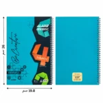 ⁦دفتر سلك العربي ارابيسك تركواز 4 فواصل – 140 ورقة مقاس 26 × 19.8 سم⁩ - الصورة ⁦2⁩