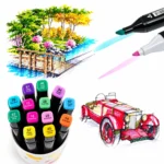 مجموعة أقلام ماركر تاتش 48 لون للرسم والتلوين مع شنطة حفظ سوداء - الصورة 5
