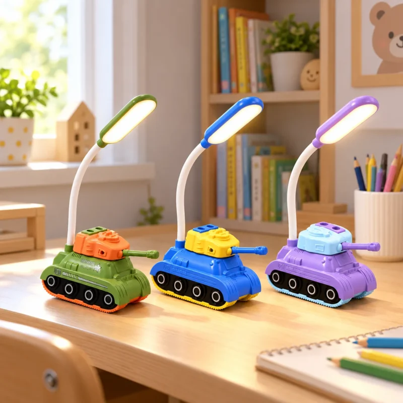 أباجورة مكتب LED على شكل دبابة للأطفال