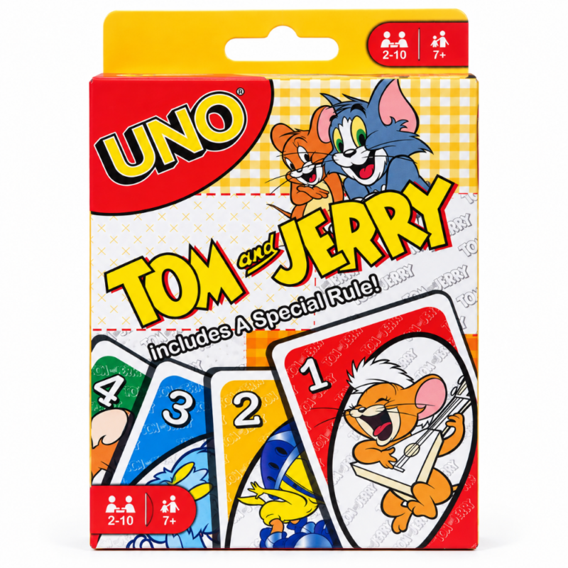 لعبة أونو توم وجيري UNO Tom & Jerry – كروت جماعية بقاعدة لعب خاصة من 2 إلى 10 لاعبين