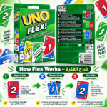 لعبة أونو فليكس UNO FLEX من Mattel – 110 كارت بوجهين وكروت قوة لـ 2 إلى 8 لاعبين - الصورة 2