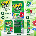 لعبة أونو فليكس UNO FLEX من Mattel – 110 كارت بوجهين وكروت قوة لـ 2 إلى 8 لاعبين - الصورة 3