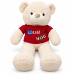 دبدوب جامبو بيج ببلوفر أحمر LOVE YOU – دبدوب قطيفة عملاق 100 سم للهدايا والمناسبات