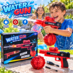 مسدس مياه شحن للأطفال Z-SHOOTER بخزان مياه كبير قابل للفك والتركيب – أحمر شفاف للعب والمصيف - الصورة 3